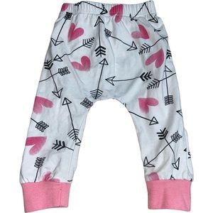 Baby Girl Jogger Harem Pants With Hearts And Arrows Size 12 Months